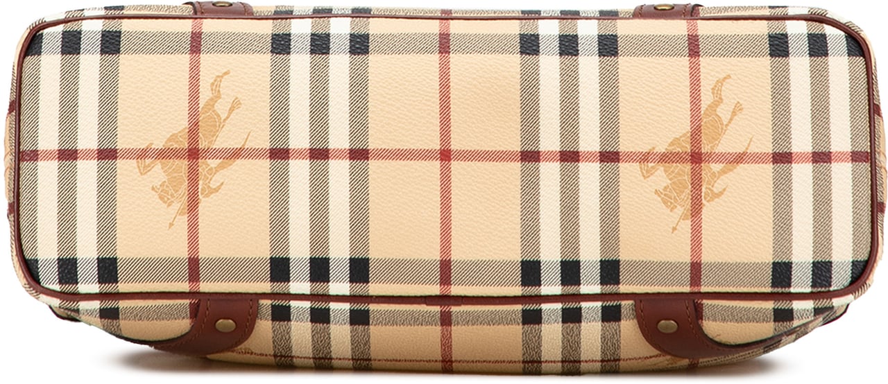 Burberry Haymarket Check Coated Canvas Tote Bruin