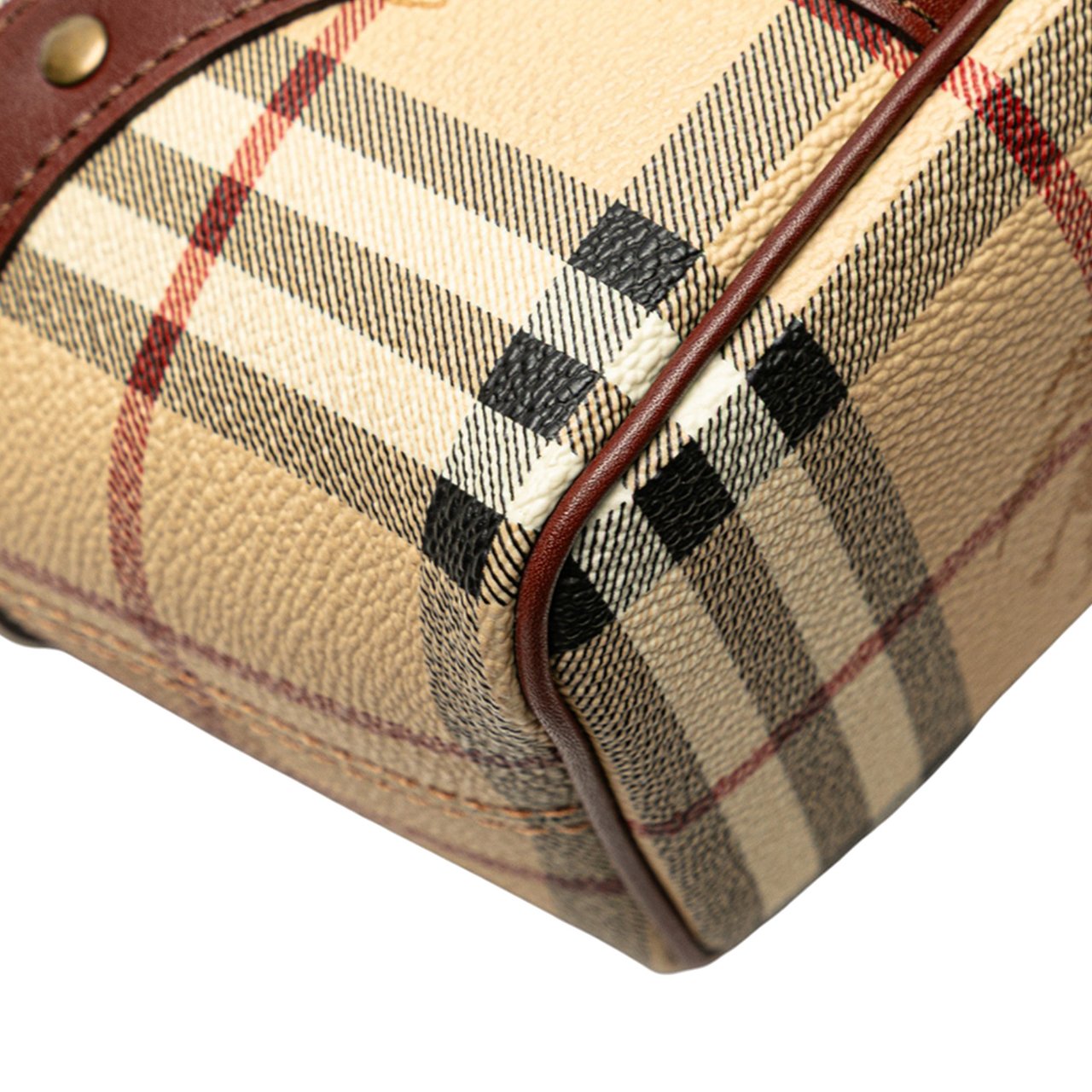 Burberry Haymarket Check Coated Canvas Tote Bruin