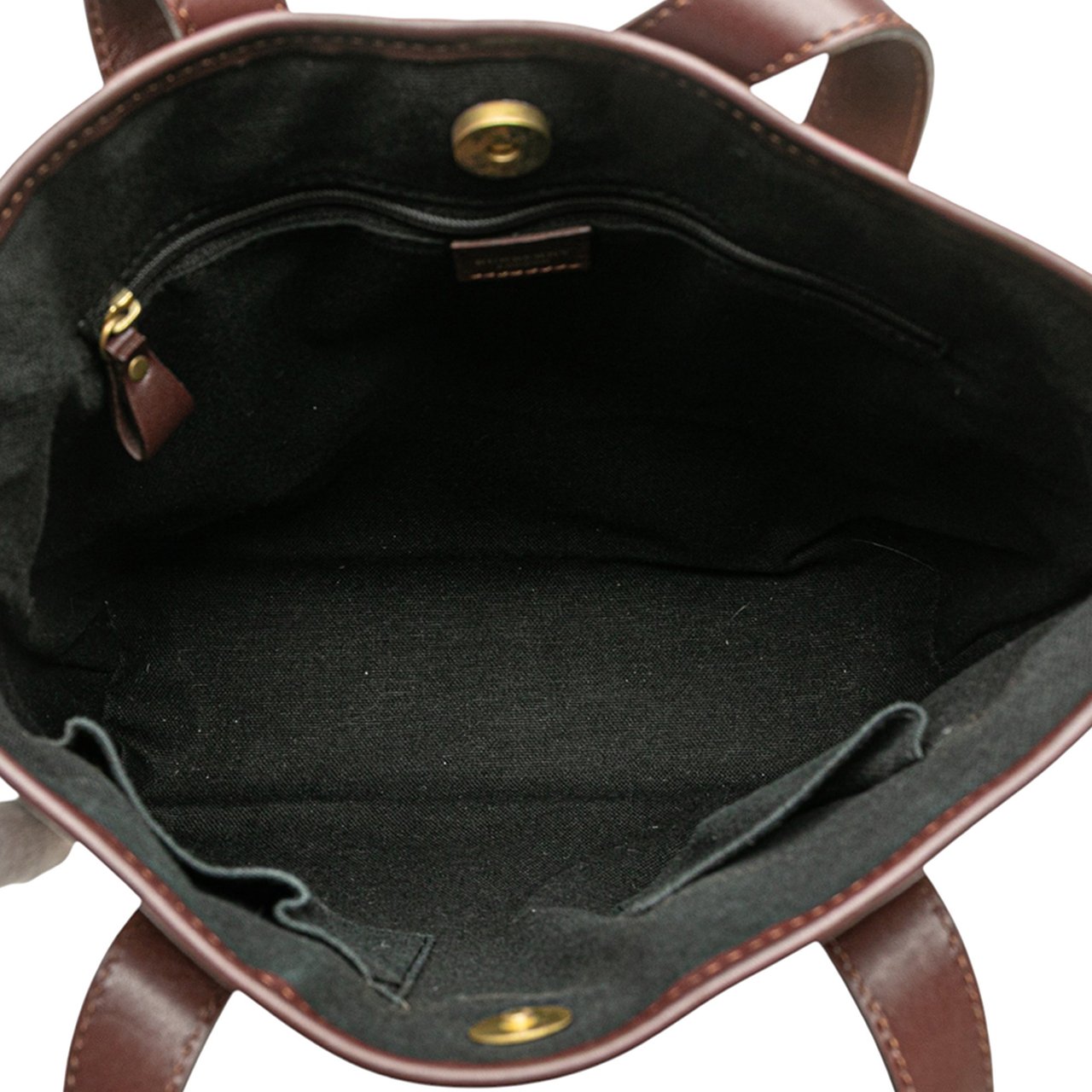 Burberry Haymarket Check Coated Canvas Tote Bruin