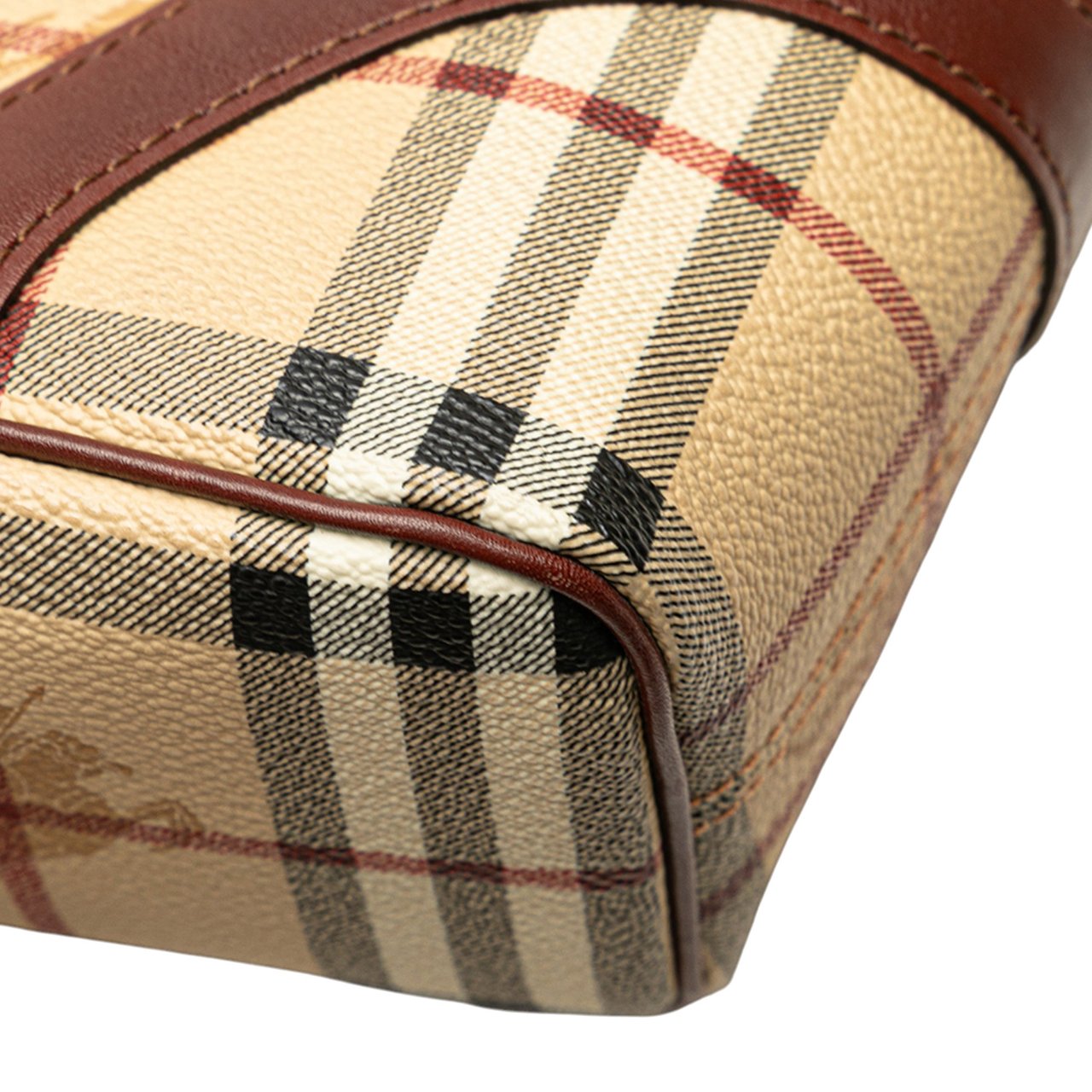 Burberry Haymarket Check Coated Canvas Tote Bruin