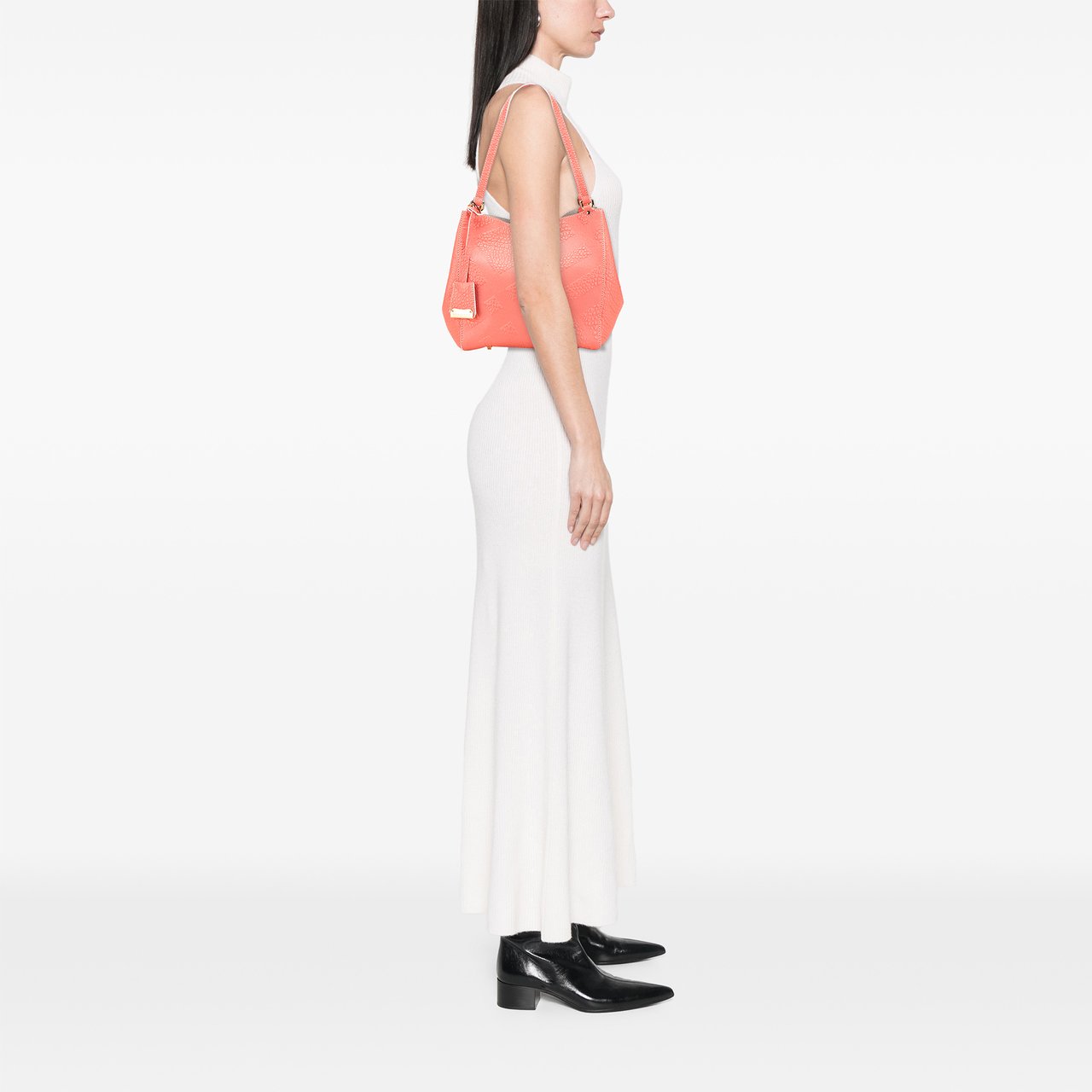 Burberry Small Embossed Grain Check Canterbury Tote Roze