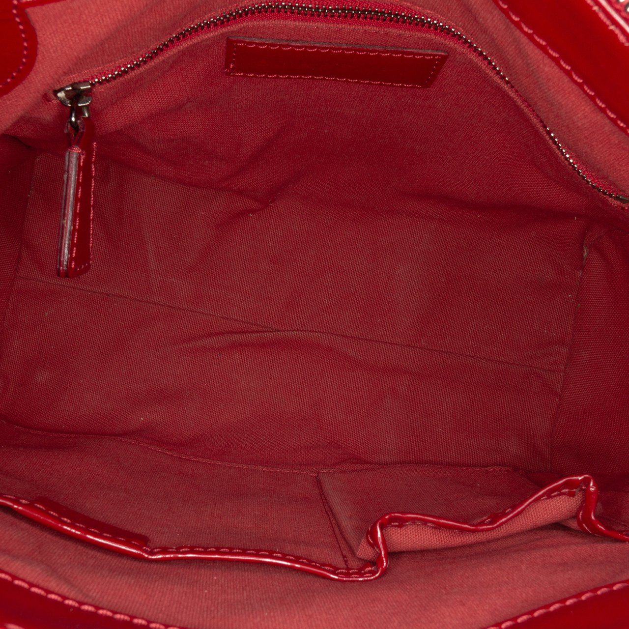 Burberry Medium Embossed Patent Anford Satchel Rood