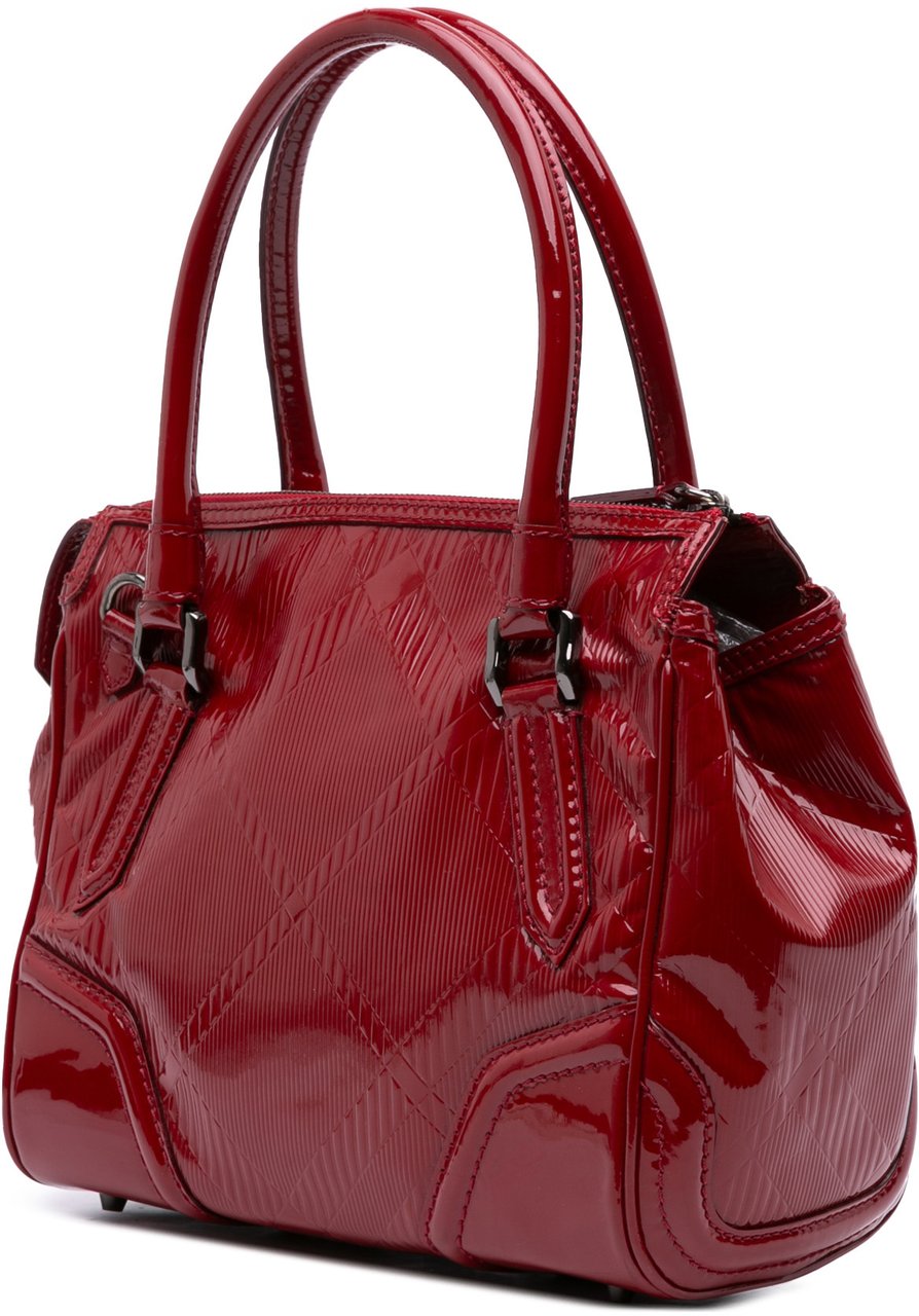 Burberry Medium Embossed Patent Anford Satchel Rood