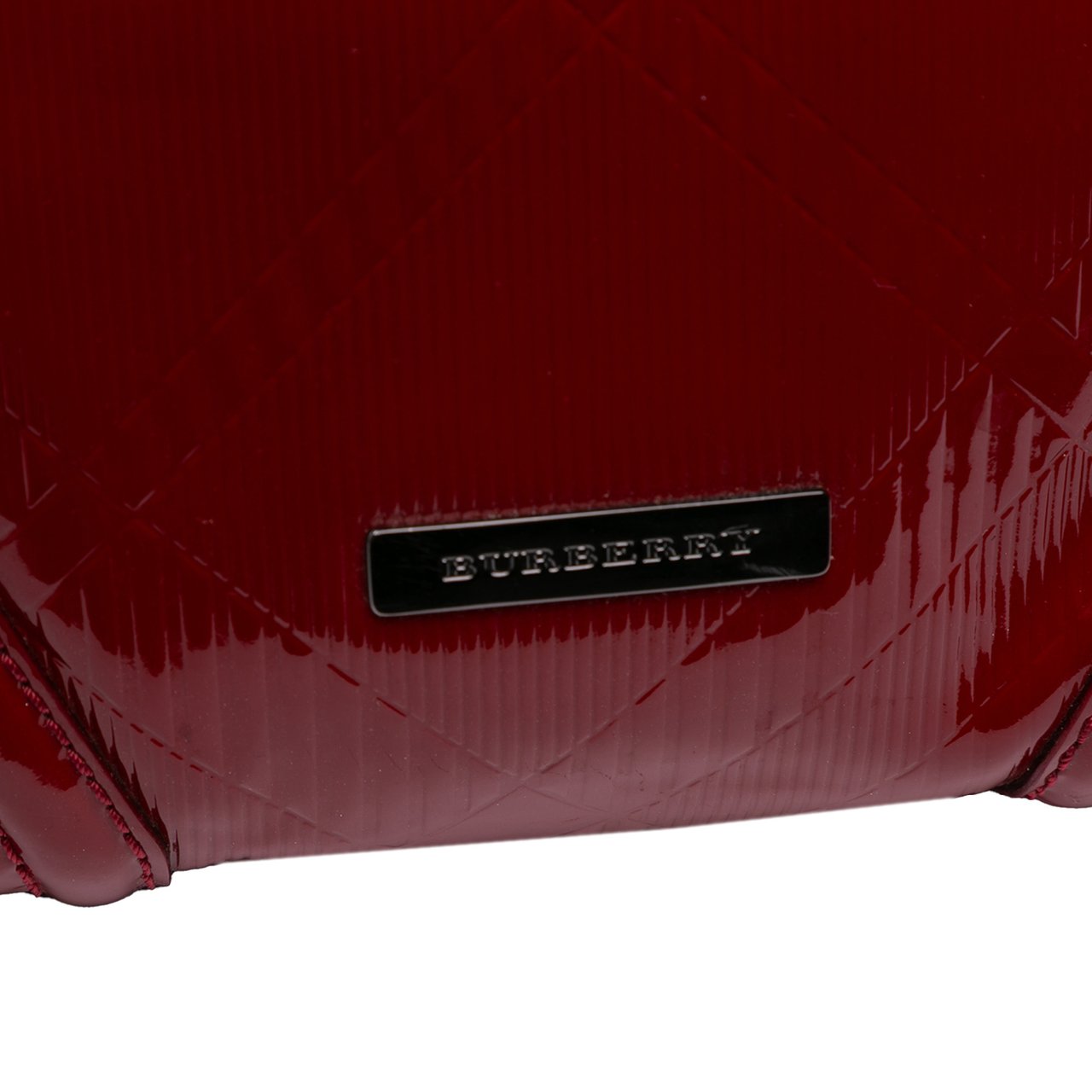 Burberry Medium Embossed Patent Anford Satchel Rood