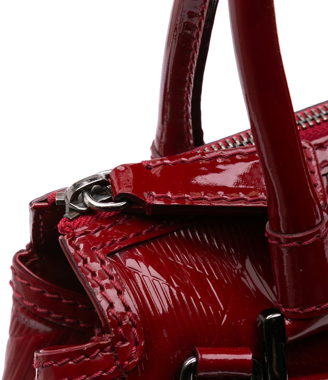 Burberry Medium Embossed Patent Anford Satchel Rood