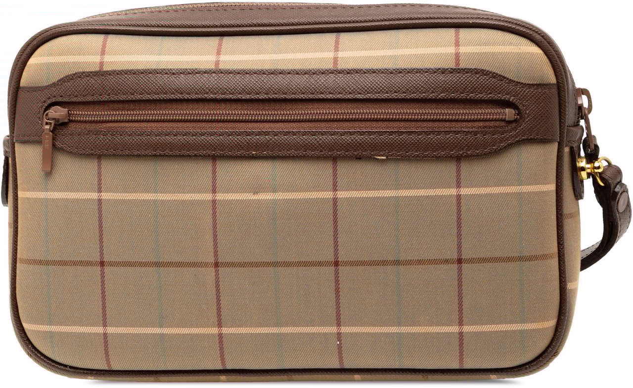 Burberry Vintage Check Canvas Clutch Bruin