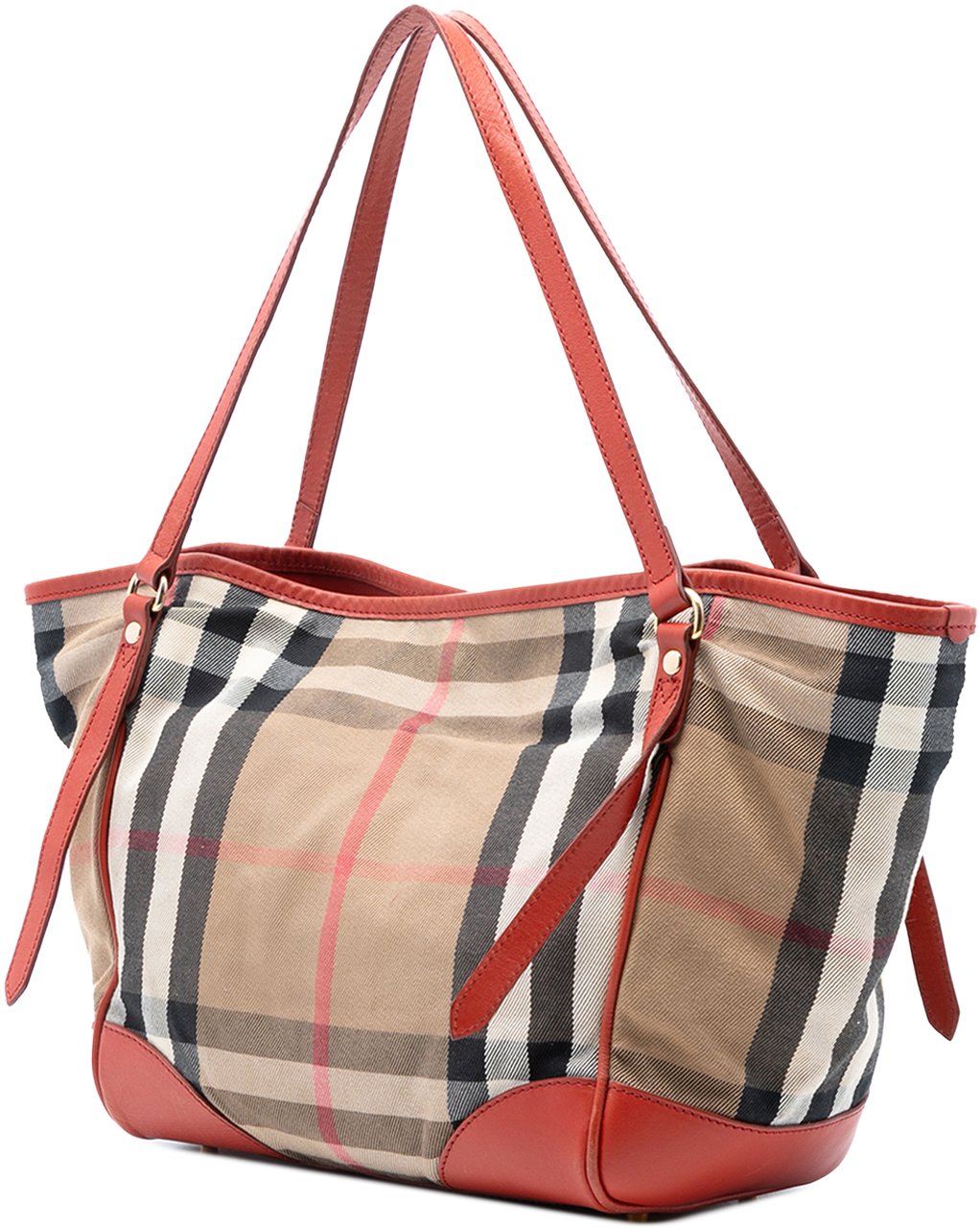 Burberry Small House Check Canvas Canterbury Tote Bruin