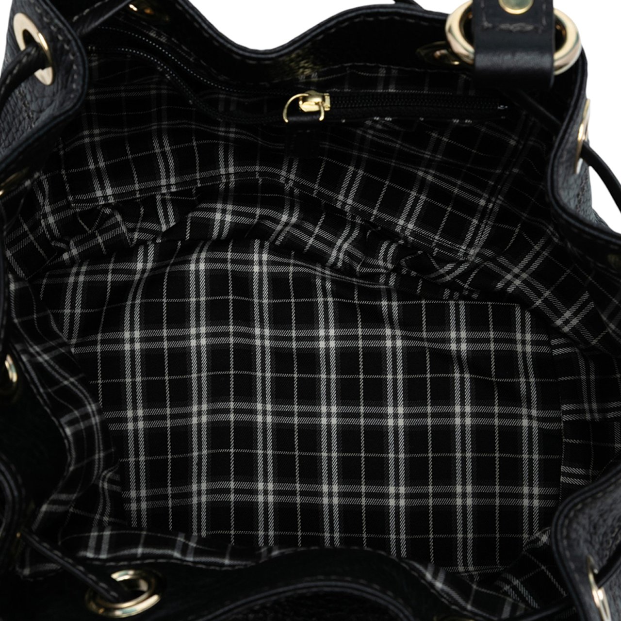 Burberry Grained Leather Satchel Zwart