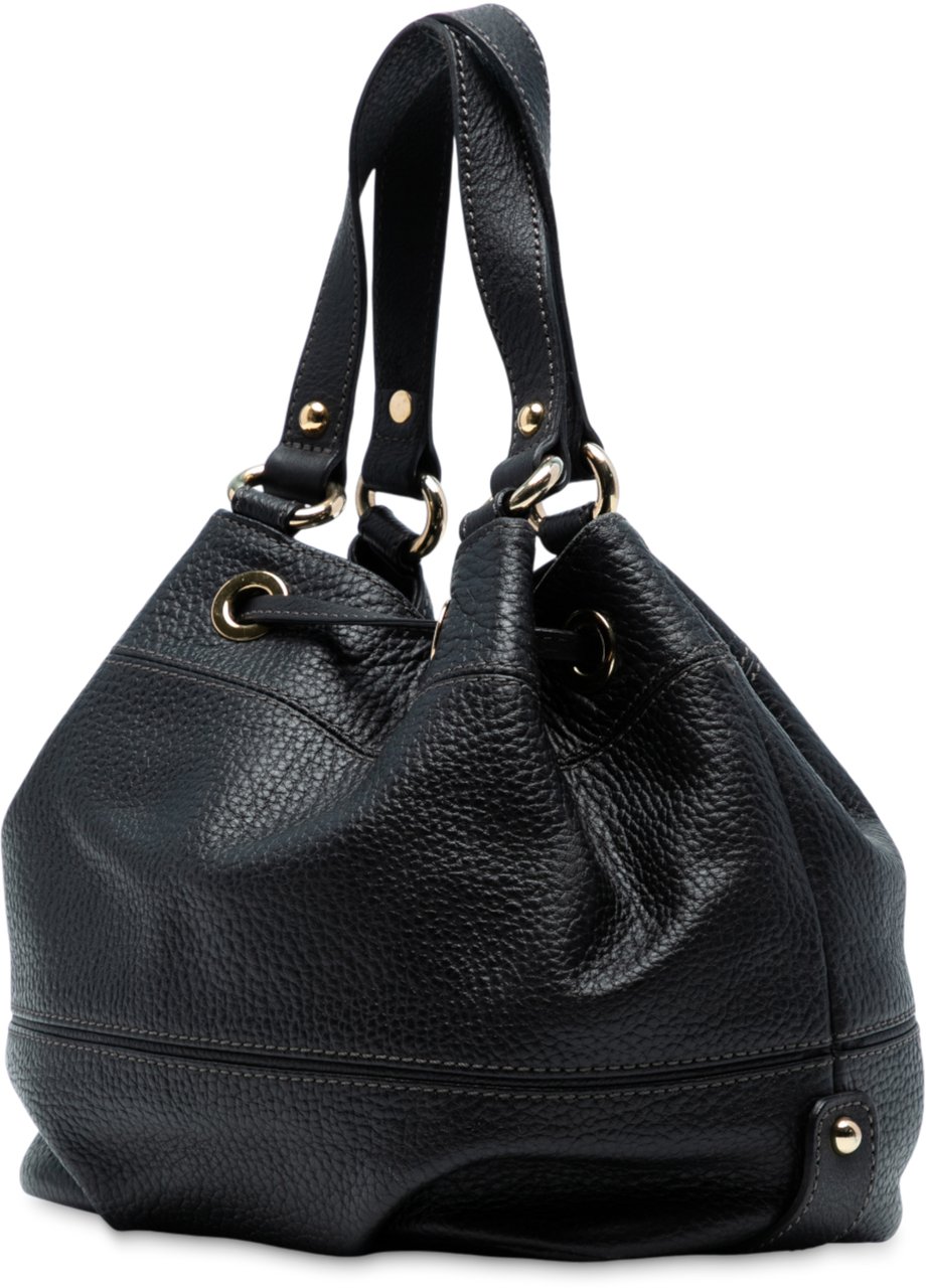 Burberry Grained Leather Satchel Zwart