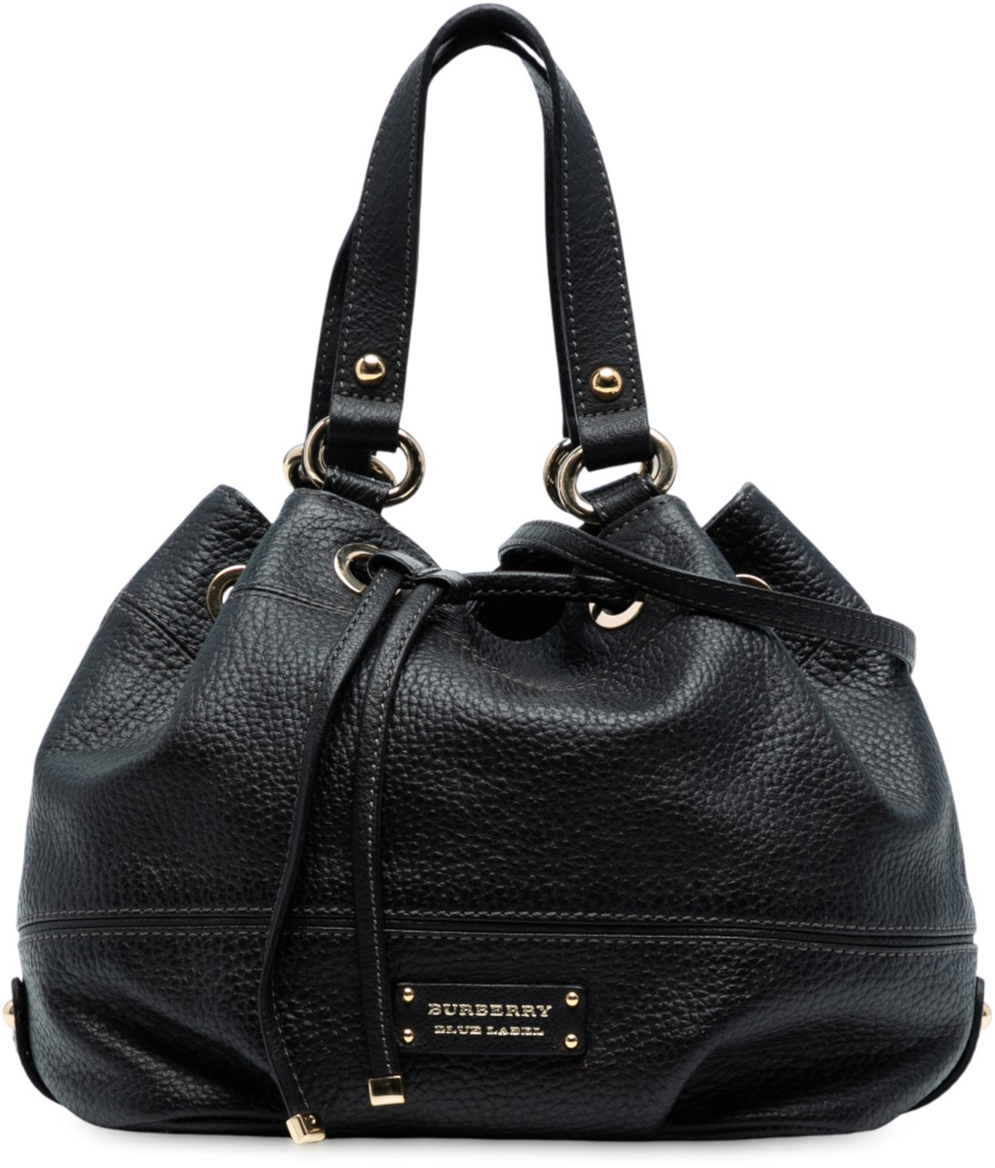 Burberry Grained Leather Satchel Zwart