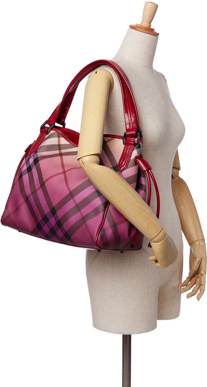 Burberry Supernova Check Coated Canvas Bilmore Tote Roze