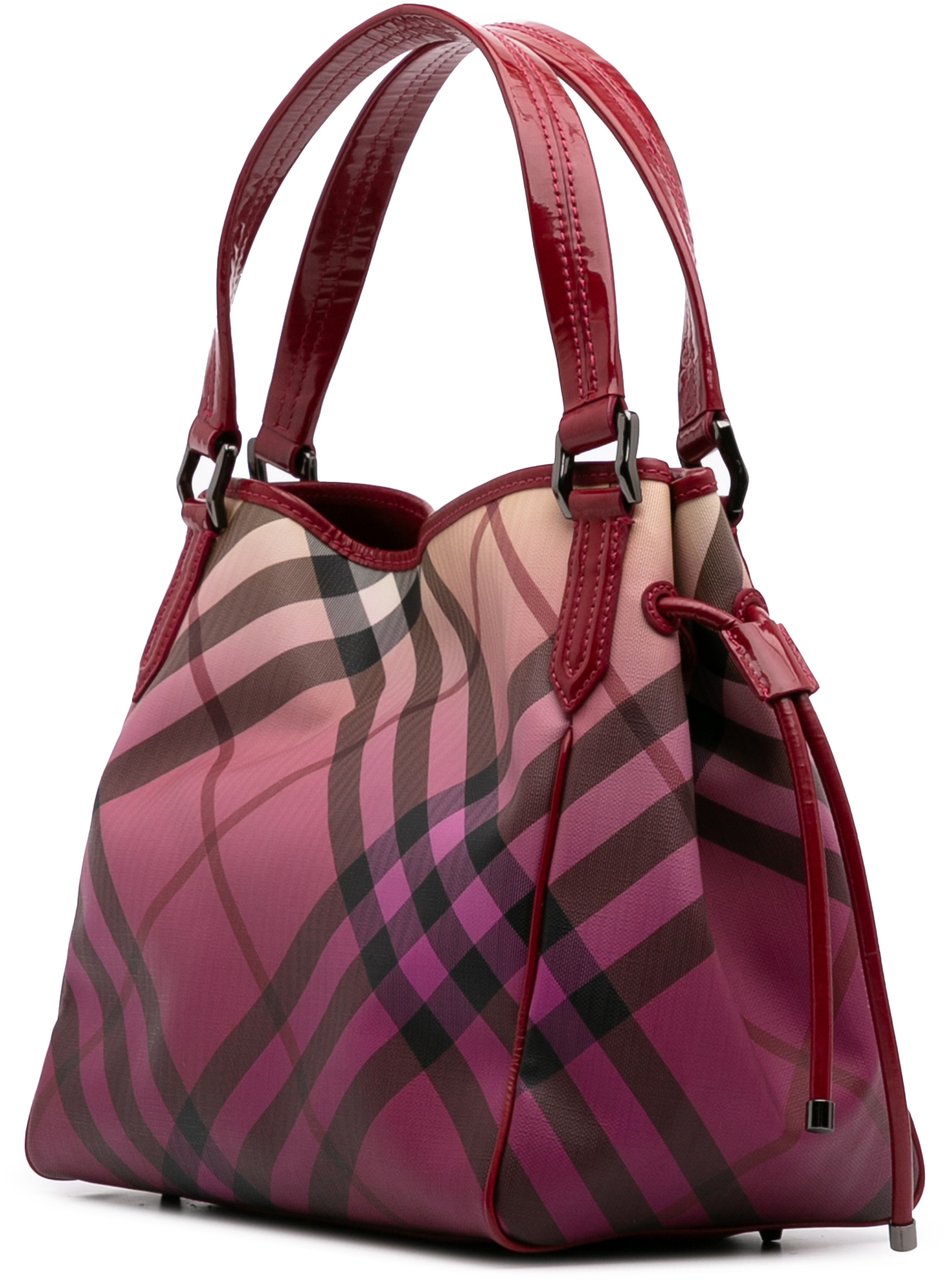 Burberry Supernova Check Coated Canvas Bilmore Tote Roze