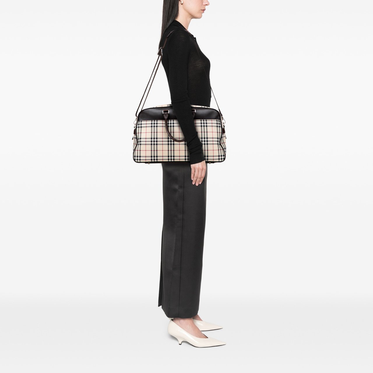 Burberry House Check Canvas Travel Bag Bruin