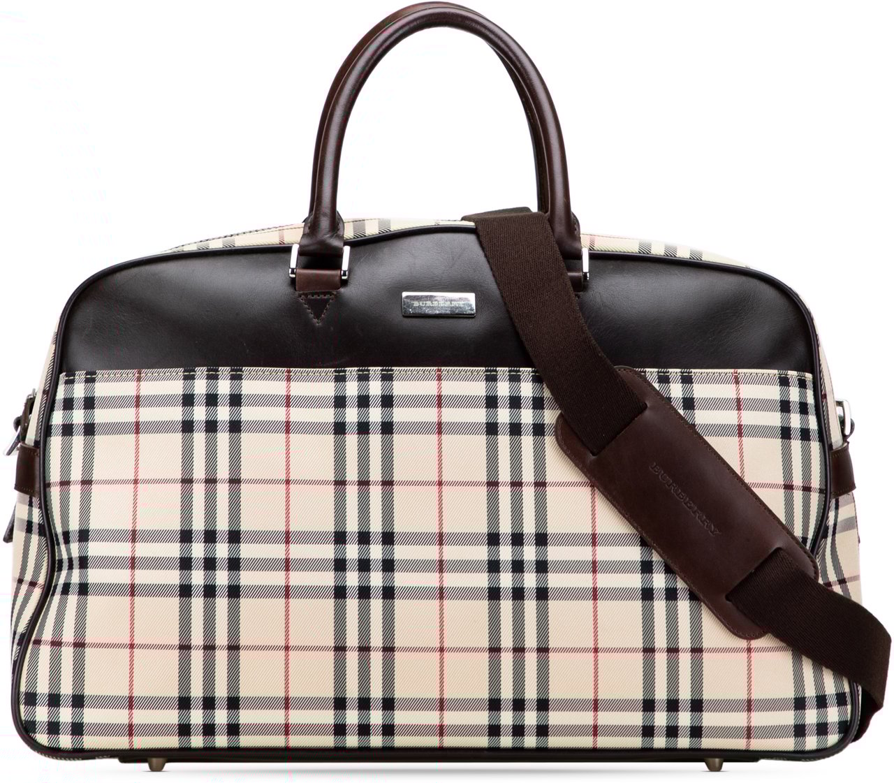 Burberry House Check Canvas Travel Bag Bruin
