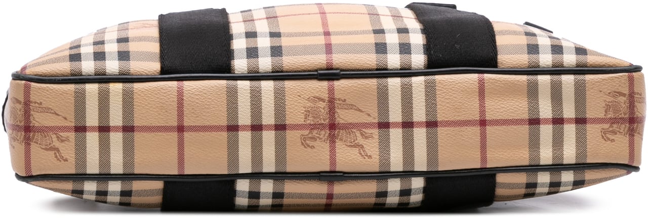 Burberry Haymarket Check Coated Canvas Business Bag Bruin