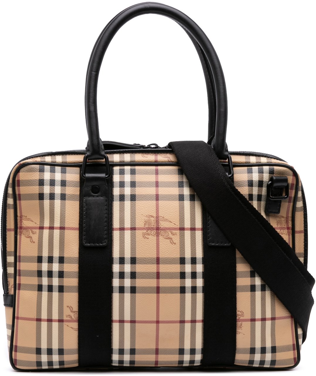 Burberry Haymarket Check Coated Canvas Business Bag Bruin