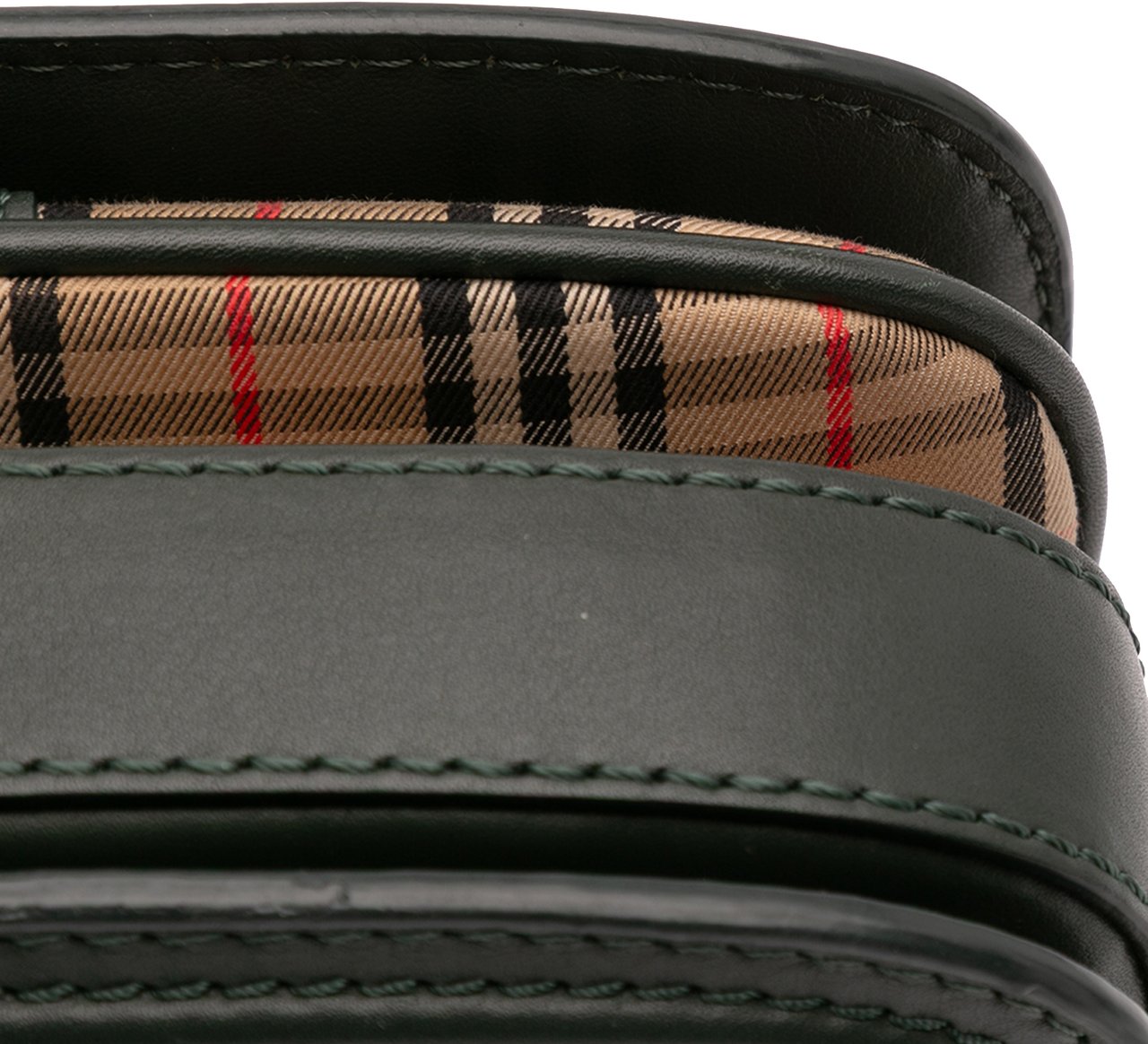 Burberry 1983 Knight Check Canvas and Smooth Calfskin Grommet Chain Crossbody Bruin