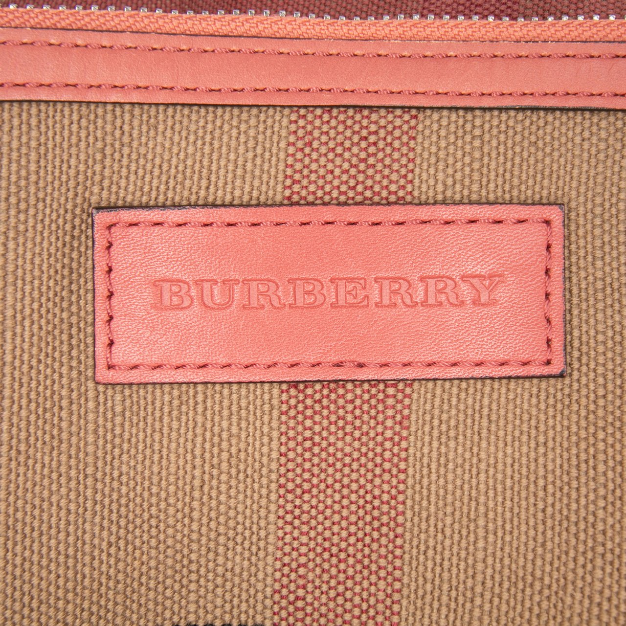 Burberry Mini Mega Check Canvas Ashby Tassel Bucket Bag Bruin