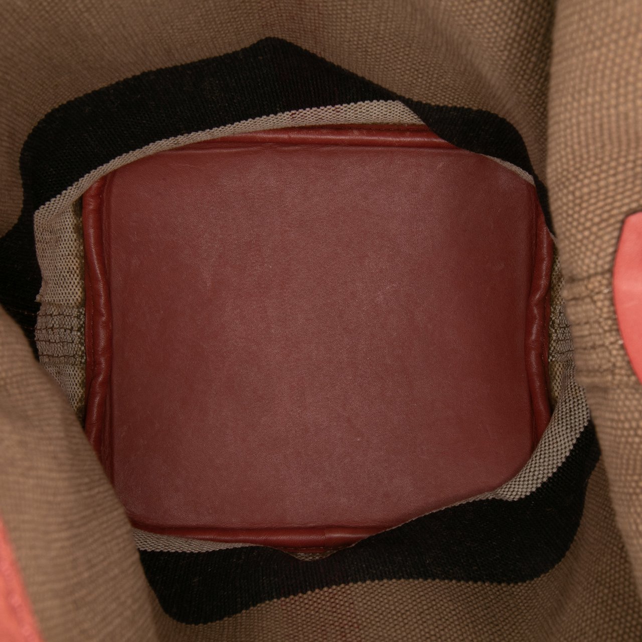 Burberry Mini Mega Check Canvas Ashby Tassel Bucket Bag Bruin
