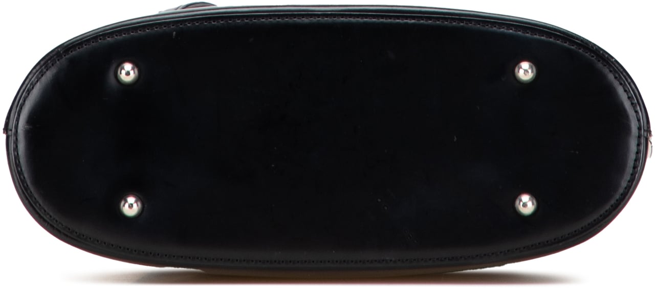 Burberry House Check Trimmed Leather Shoulder Bag Zwart