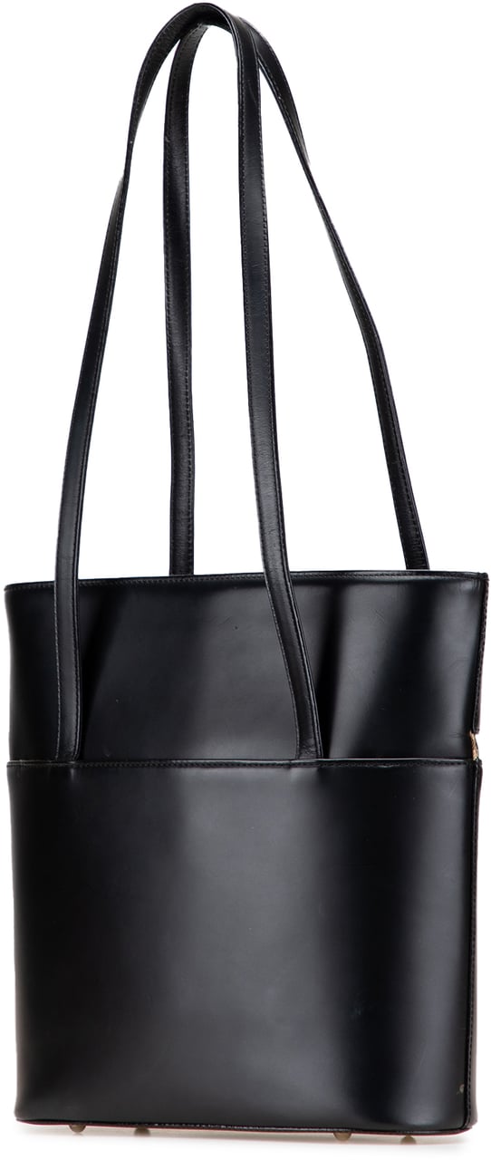 Burberry House Check Trimmed Leather Shoulder Bag Zwart