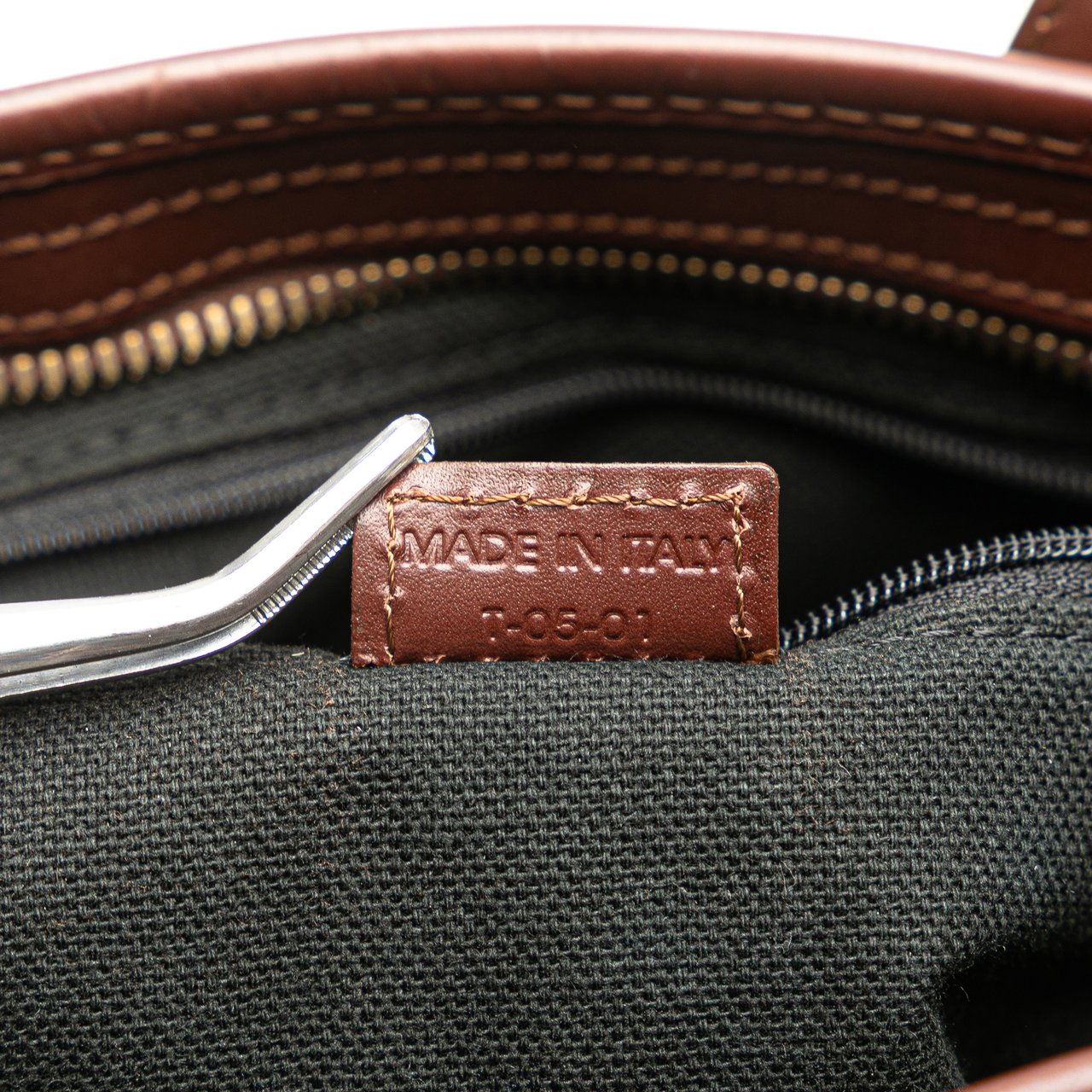 Burberry Haymarket Check Coated Canvas Studded Tote Bruin