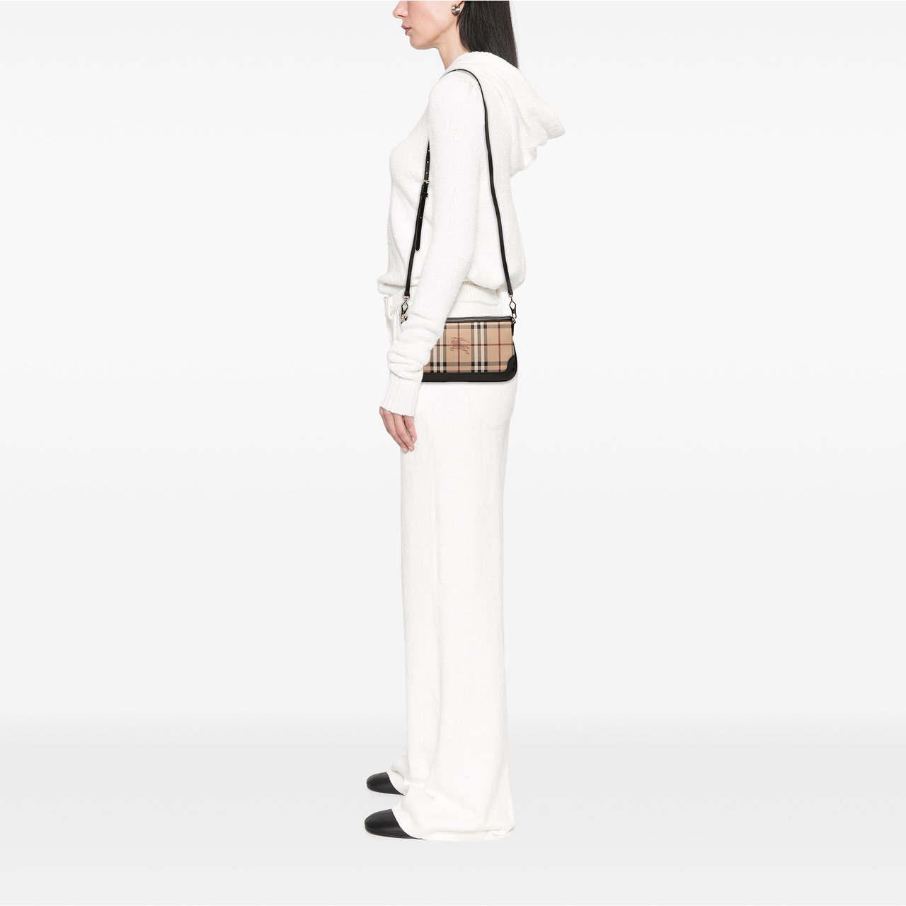 Burberry Haymarket Check Coated Canvas Crossbody Bruin