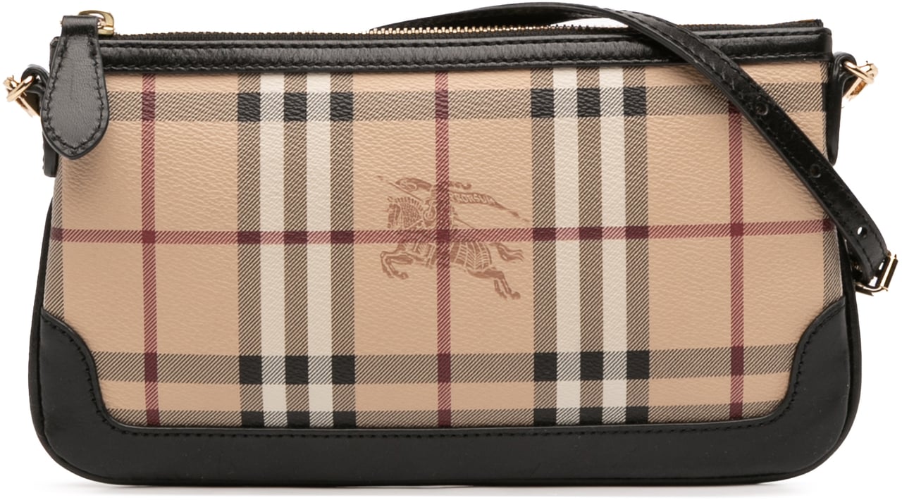 Burberry Haymarket Check Coated Canvas Crossbody Bruin