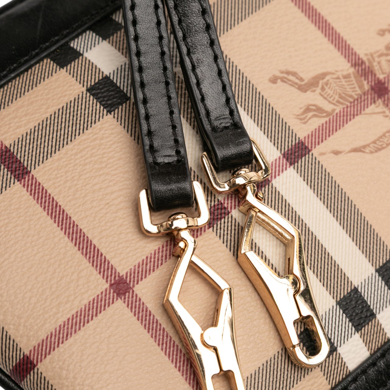 Burberry Haymarket Check Coated Canvas Crossbody Bruin