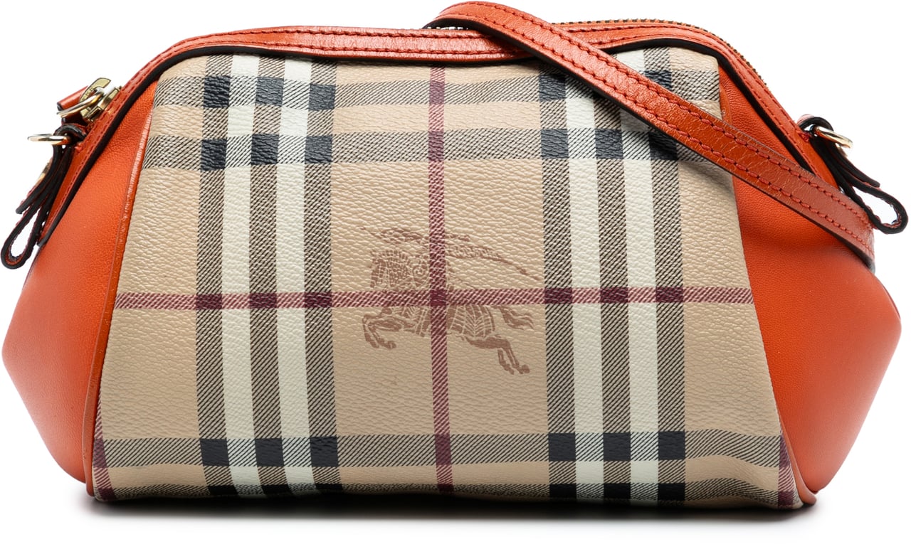 Burberry Haymarket Check Coated Canvas Crossbody Bruin