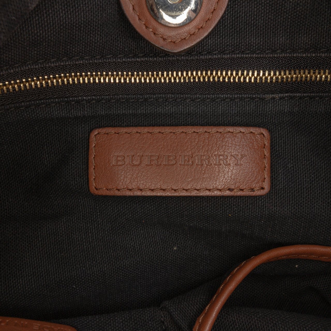Burberry House Check Canvas and Calfskin Little Crush Crossbody Bruin