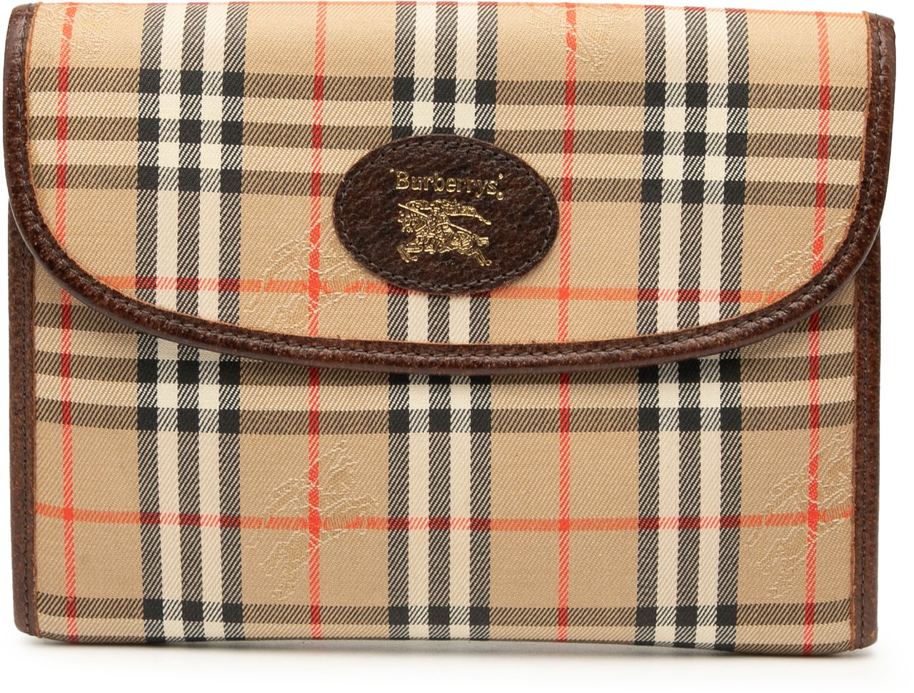 Burberry Haymarket Check Canvas Pouch Bruin