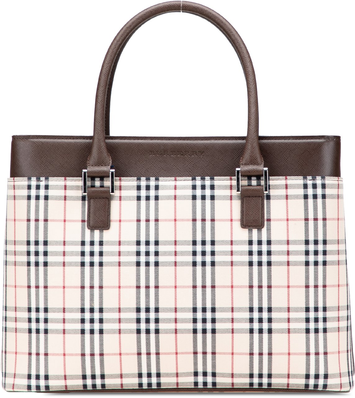 Burberry House Check Canvas Handbag Bruin