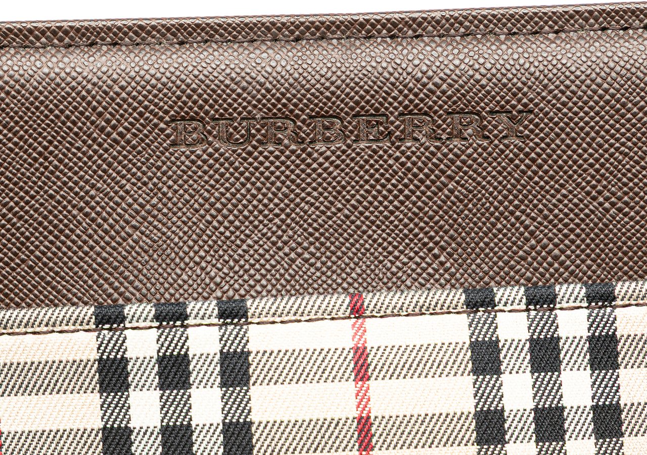Burberry House Check Canvas Handbag Bruin