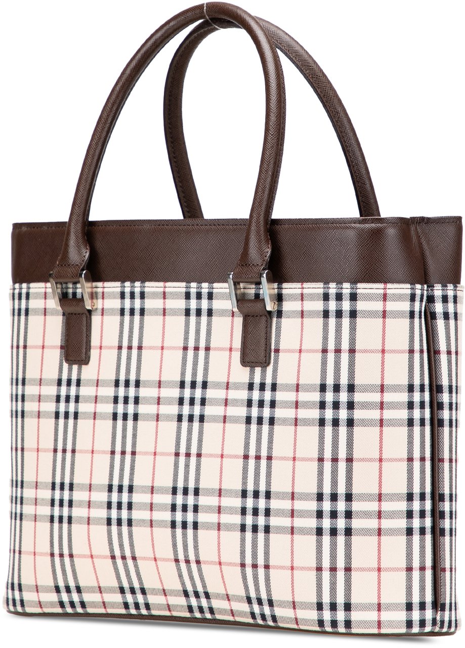 Burberry House Check Canvas Handbag Bruin