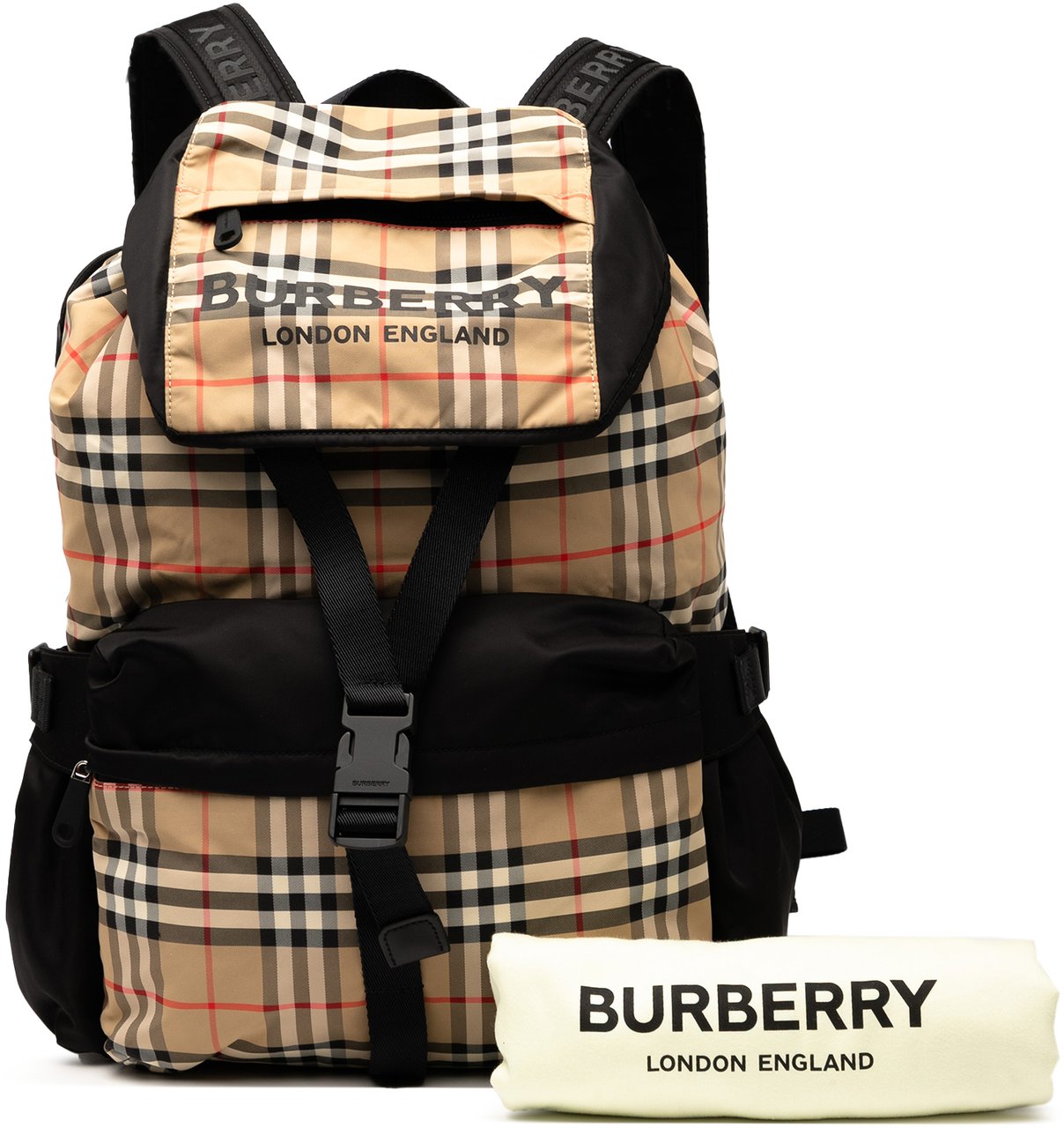 Burberry House Check Nylon Logo Print Wilfin Backpack Bruin