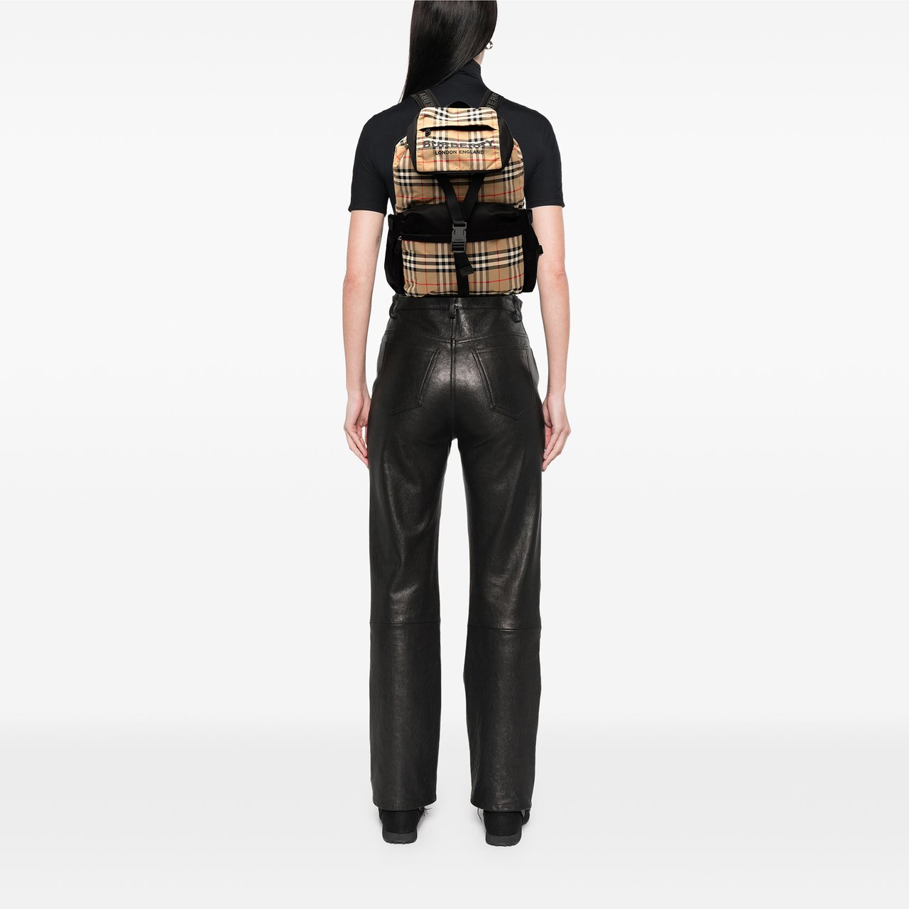 Burberry House Check Nylon Logo Print Wilfin Backpack Bruin