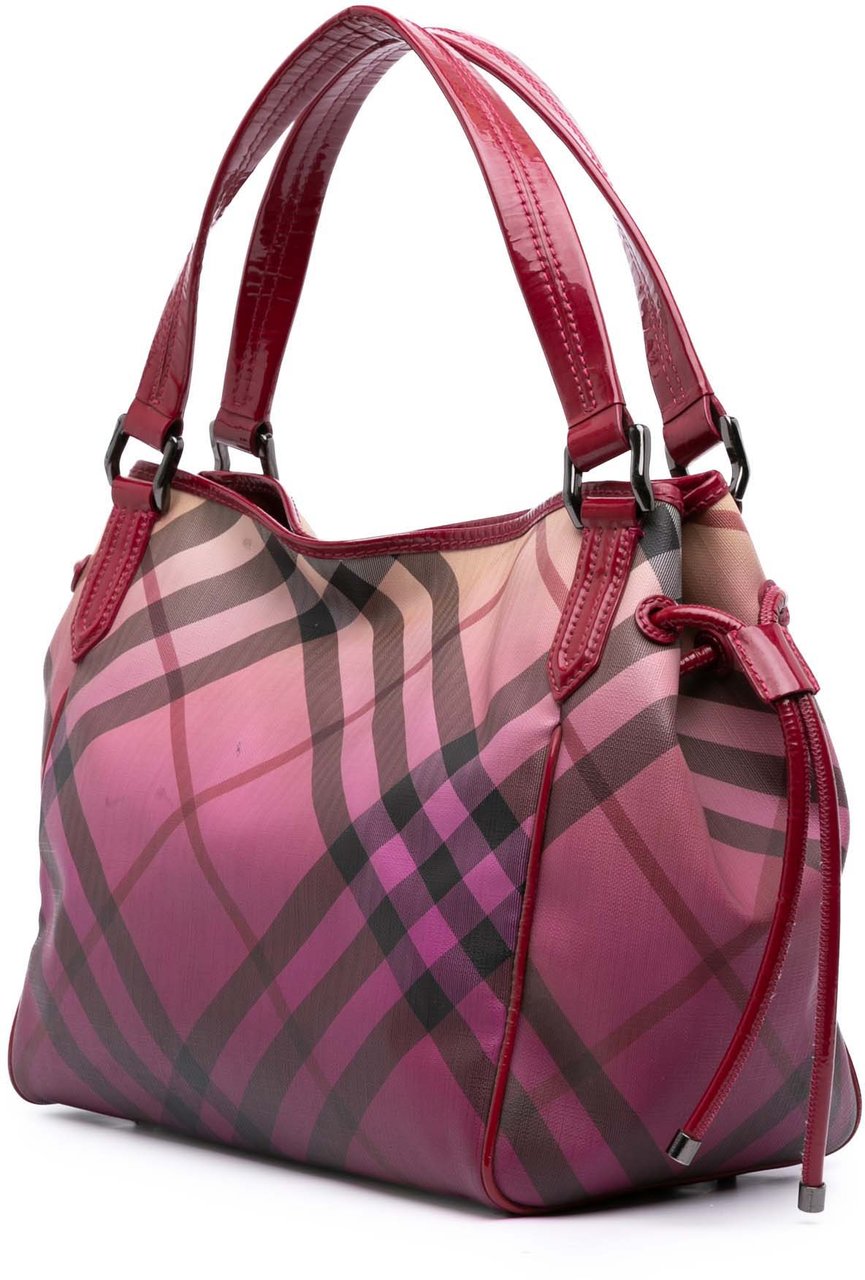 Burberry Supernova Check Coated Canvas Bilmore Tote Roze