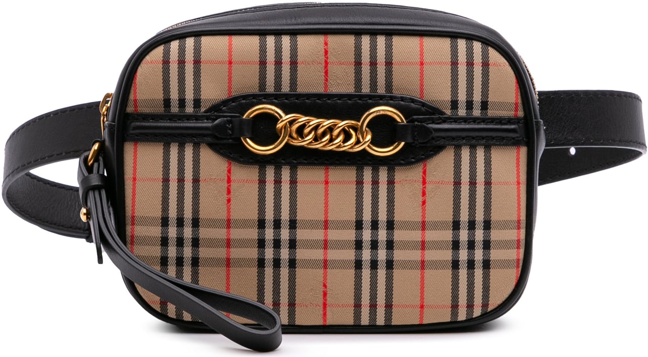 Burberry Haymarket Check Canvas 1983 Link Belt Bag Bruin