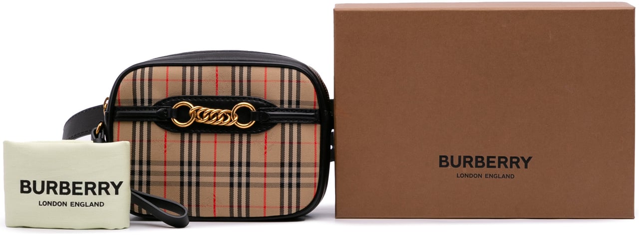 Burberry Haymarket Check Canvas 1983 Link Belt Bag Bruin