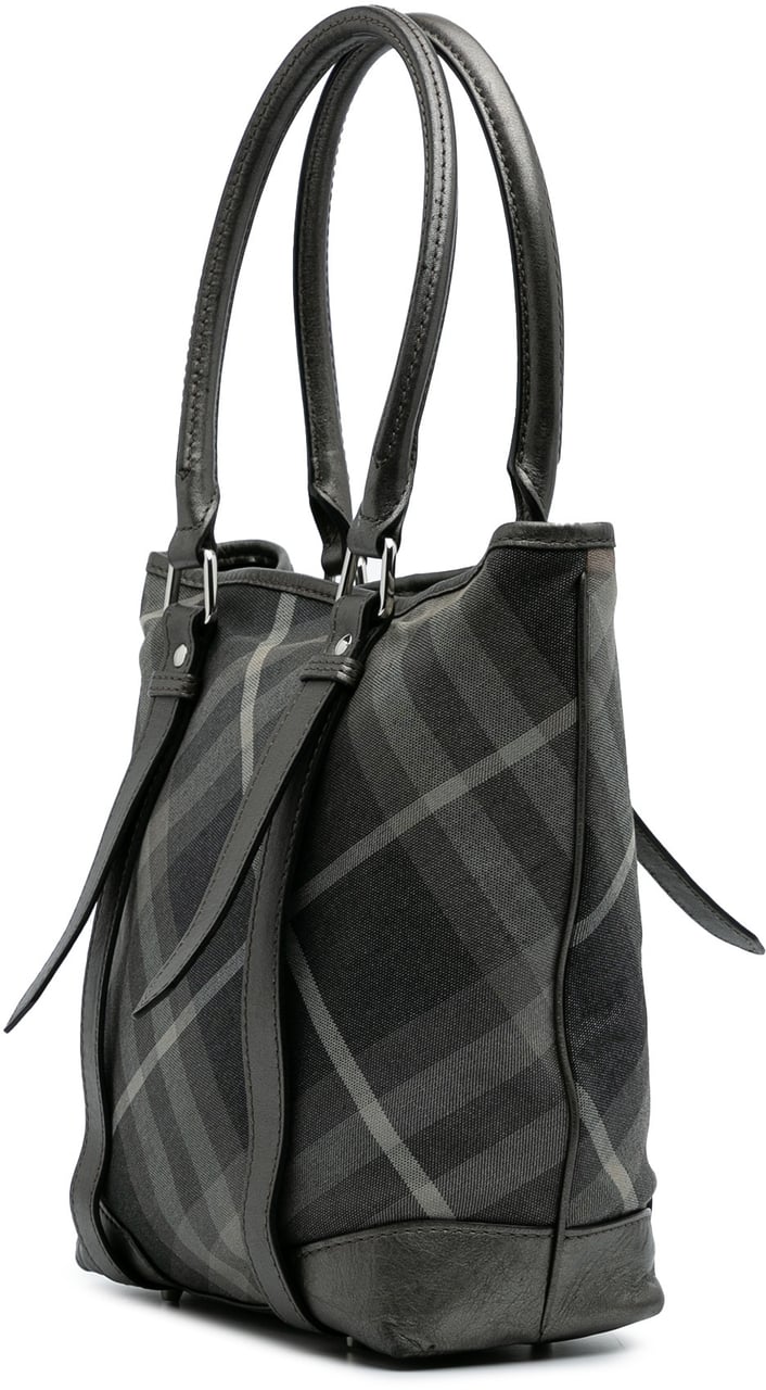 Burberry Shimmer Check Canvas Tote Grijs