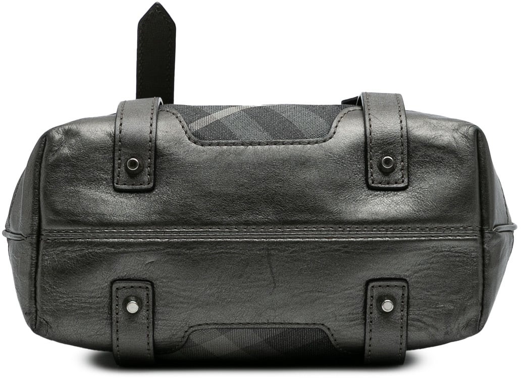 Burberry Shimmer Check Canvas Tote Grijs