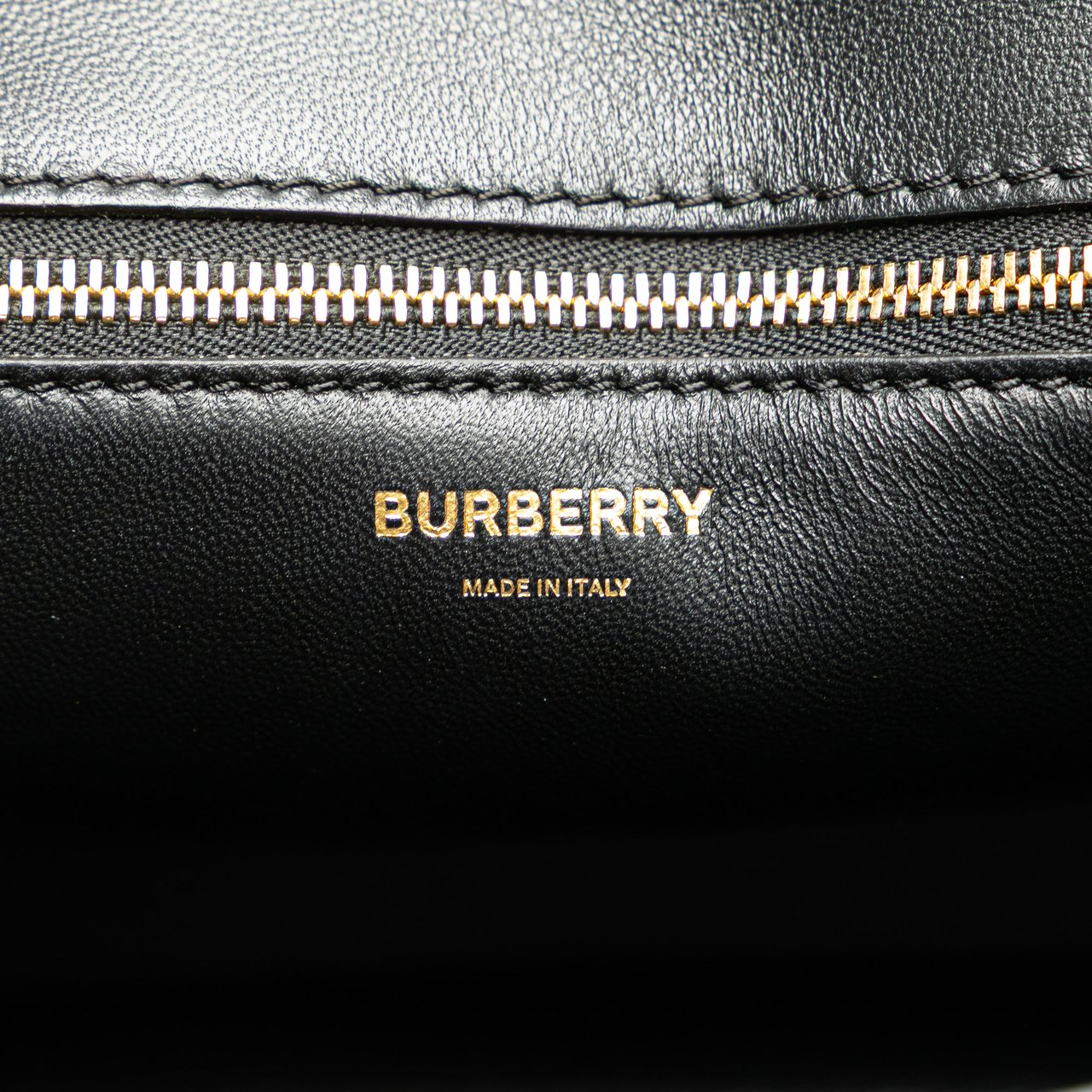 Burberry Medium TB Monogram Embossed Calfskin Chain Crossbody Zwart