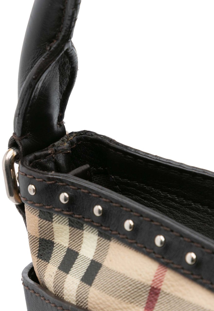 Burberry Haymarket Check Coated Canvas Hobo Bag Bruin