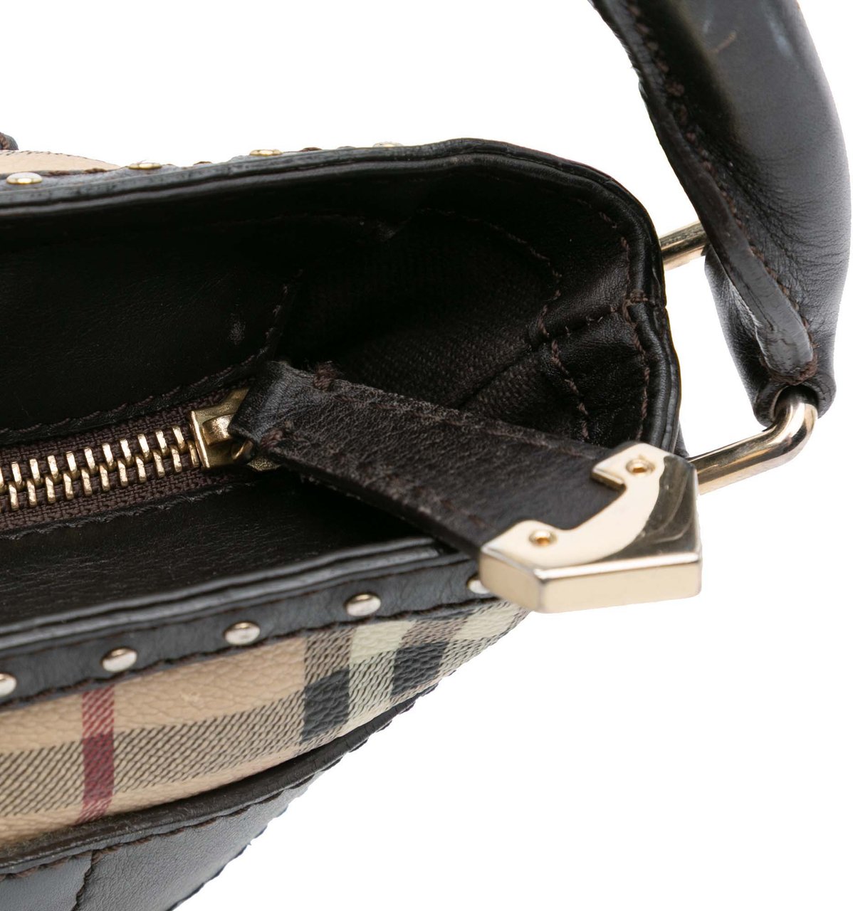 Burberry Haymarket Check Coated Canvas Hobo Bag Bruin