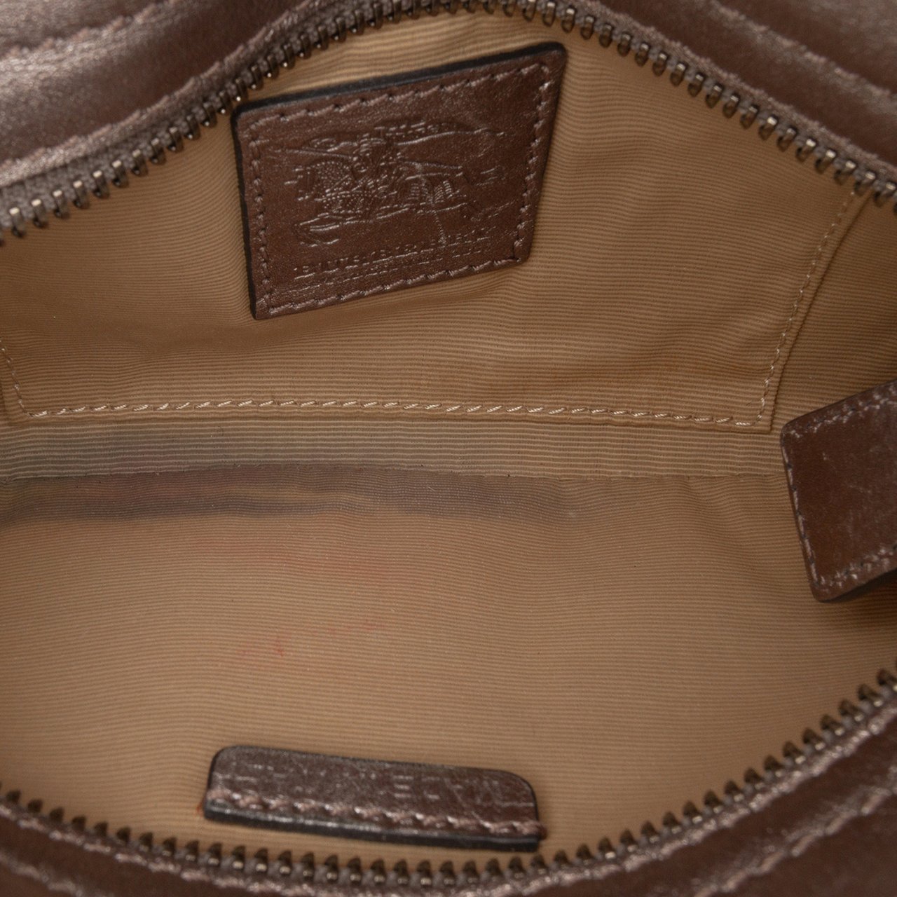 Burberry Nova Check Cutout Leather Accessory Pochette Zilver