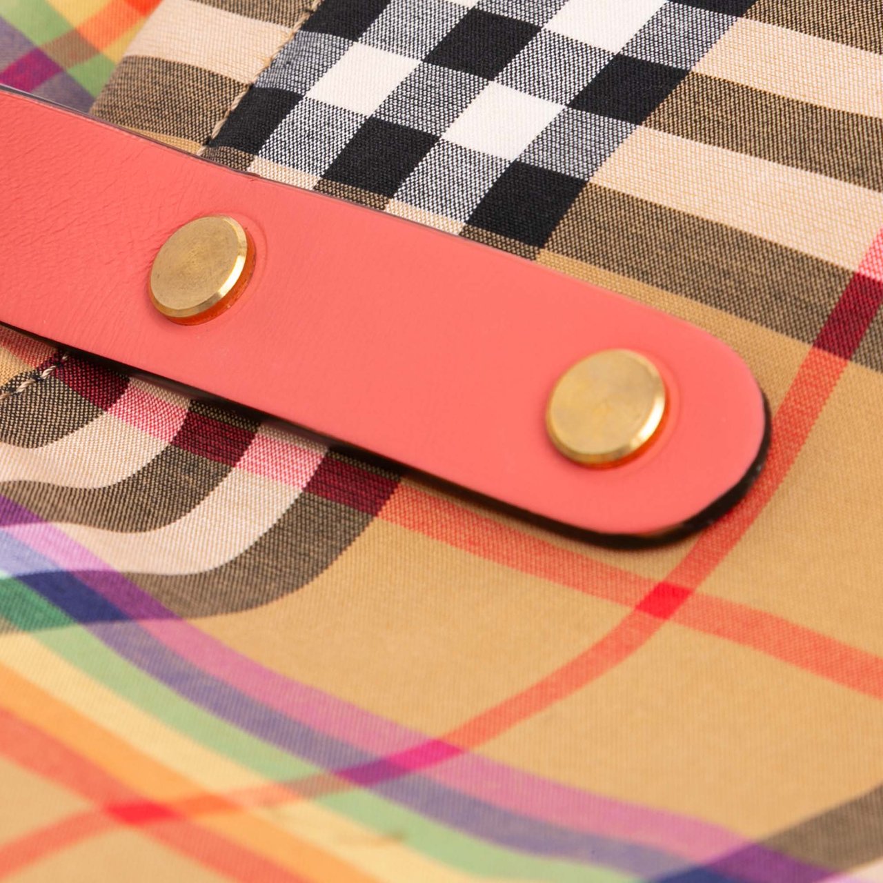 Burberry House Check Canvas Rainbow Tote Bruin