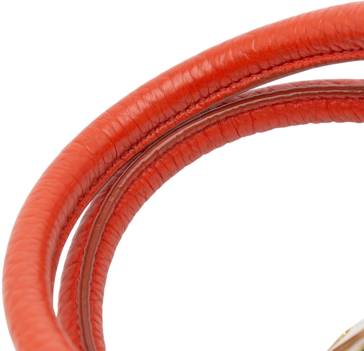 Burberry Small Heritage Grain Check Embossed Leather Orchard Bowling Bag Oranje