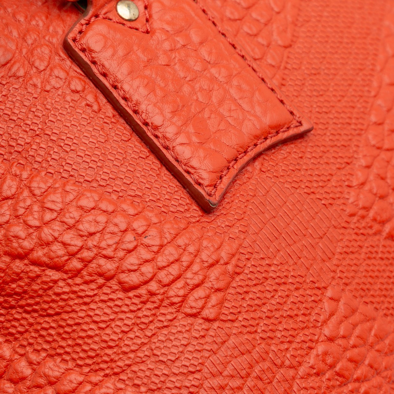 Burberry Small Heritage Grain Check Embossed Leather Orchard Bowling Bag Oranje