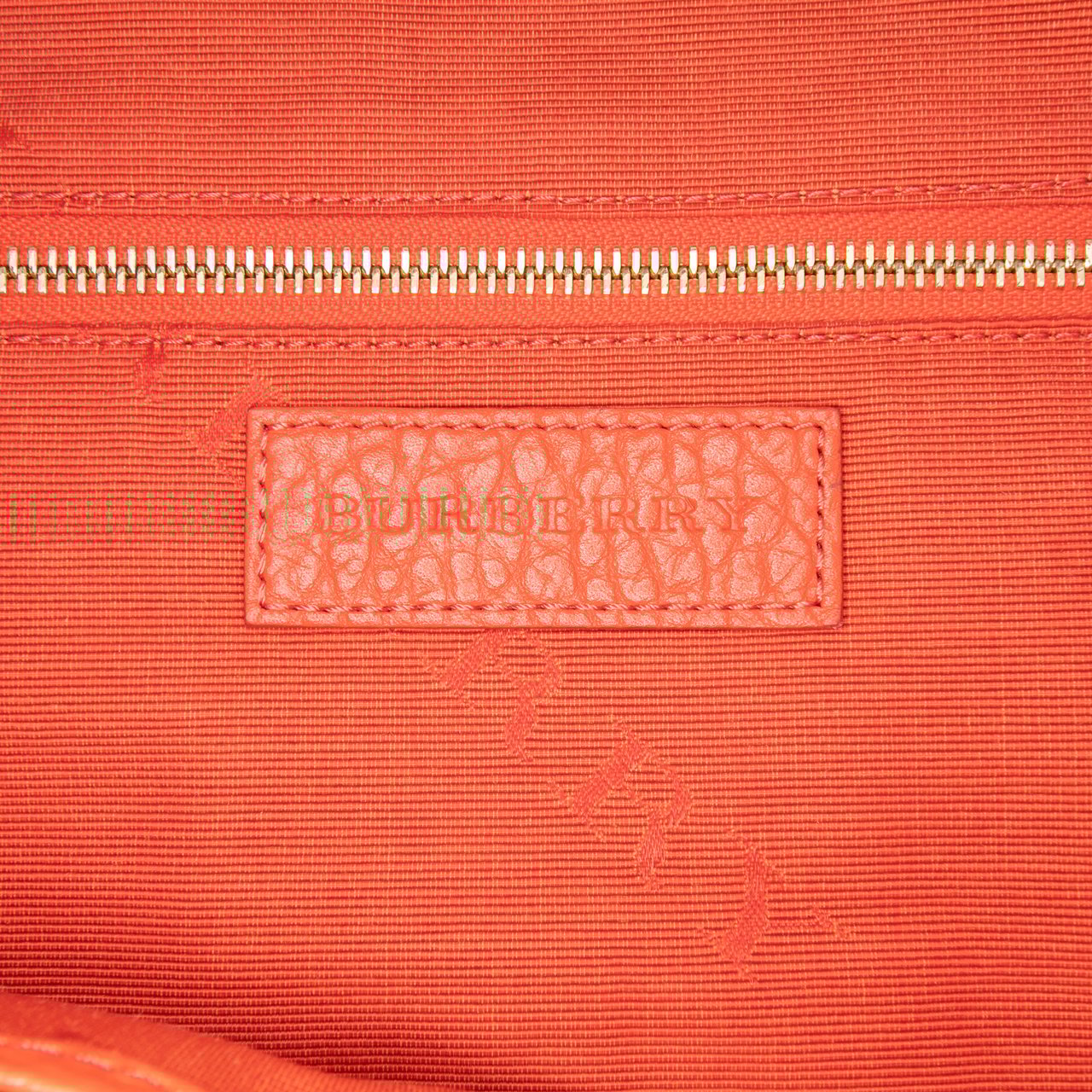 Burberry Small Heritage Grain Check Embossed Leather Orchard Bowling Bag Oranje